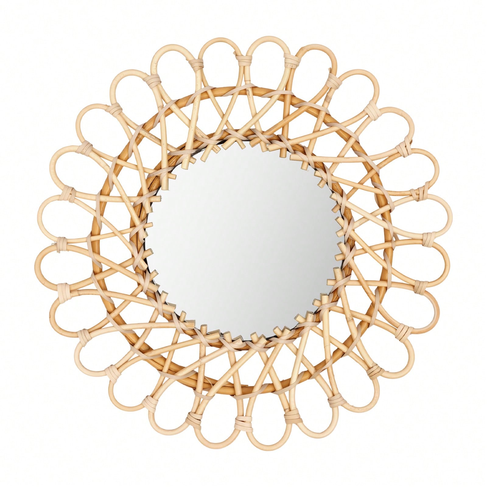 Rattan Mirror Round - Yuvarlak Rattan Ayna, Yuvarlak Dekoratif Duvara