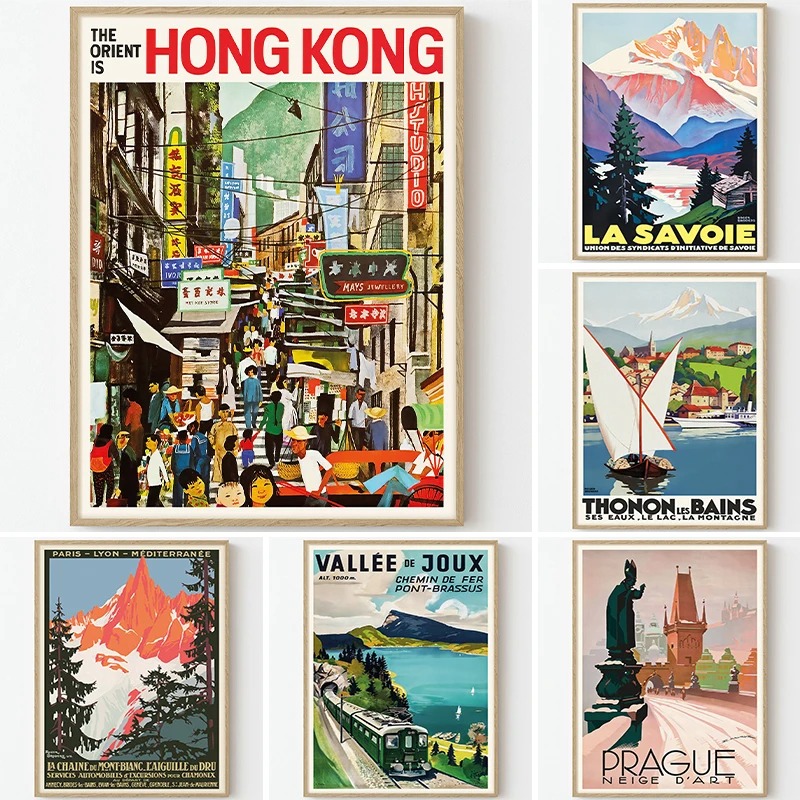 Interior Design Sketch - Seyahat Retro Poster sanat boyama Savoie