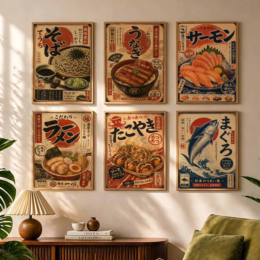 Interior Design Of House - Vintage Japon Balık Suşi Lamian Erişte