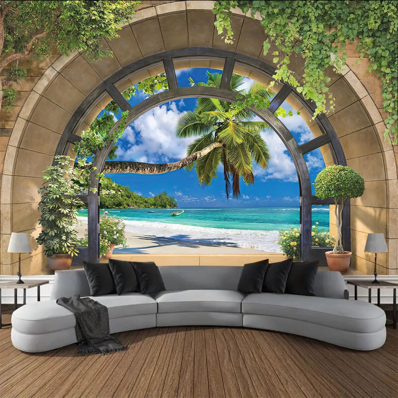 Interior Design Of House - VIKAMA Panoramik Kemerli Pencere Deniz Manzarası