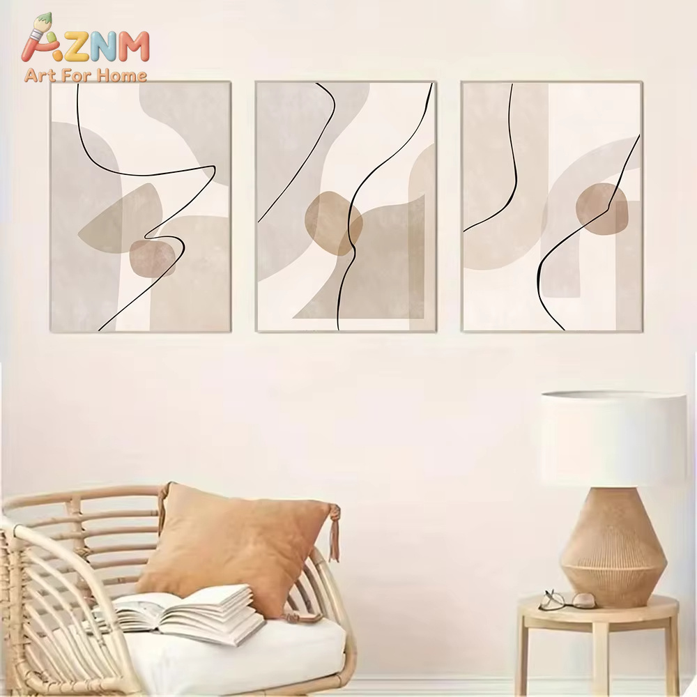 Soyut Bej Geometri Çizgi Duvar - Interior Design Modern incelemesi ve fiyatı