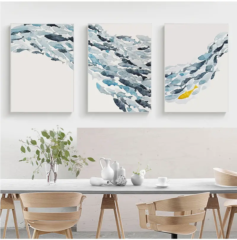 3 adet suluboya balık grubu du - Interior Design Sketch incelemesi ve fiyatı