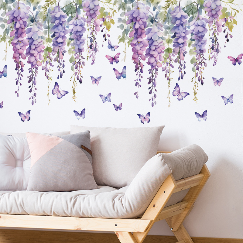 Mor Çiçek Bitkiler Çiçek Duvar - Interior Design Of House incelemesi ve fiyatı