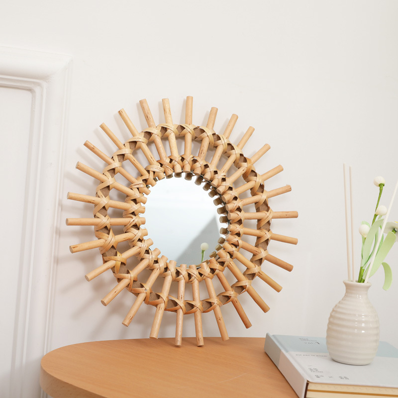 Boho Rattan Duvar Aynası, El Y - Rattan Mirror Round incelemesi ve fiyatı