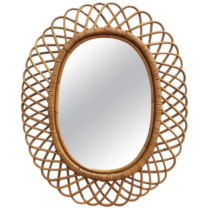 Modern yuvarlak rattan duvar a - Rattan Mirror Round incelemesi ve fiyatı