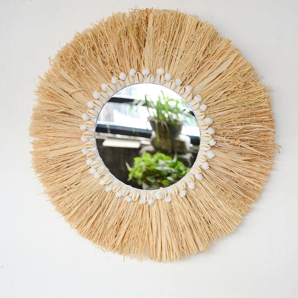 Boho Ev Mobilya Orman Rafya De - Rattan Mirror Round incelemesi ve fiyatı
