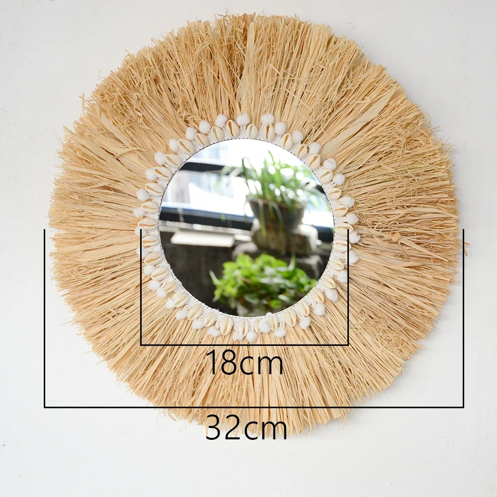 Boho Ev Mobilya Orman Rafya De - Rattan Mirror Round incelemesi ve fiyatı